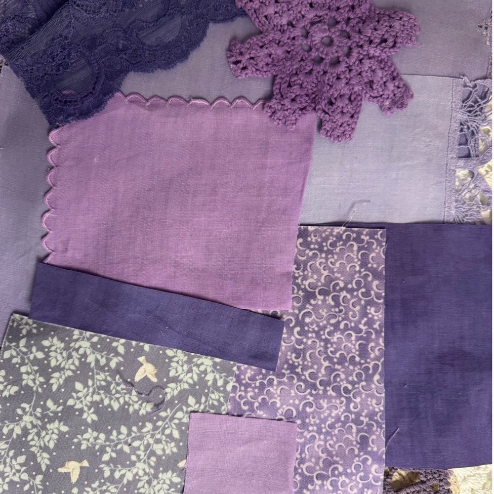 Hand Slow Stitch Pretty in Pastels Fabric Lace Kit Junk Journal DIY Crafts 30+